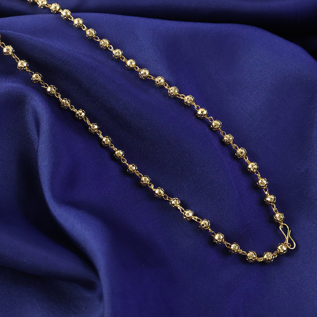 Festive gold tone pearl-like bead necklace perfect for traditional wear