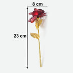 Detailed view of the colorful artificial roses, showcasing their lifelike appearance.