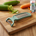 2-in-1 vegetable peeler and grater tool with stainless steel blade