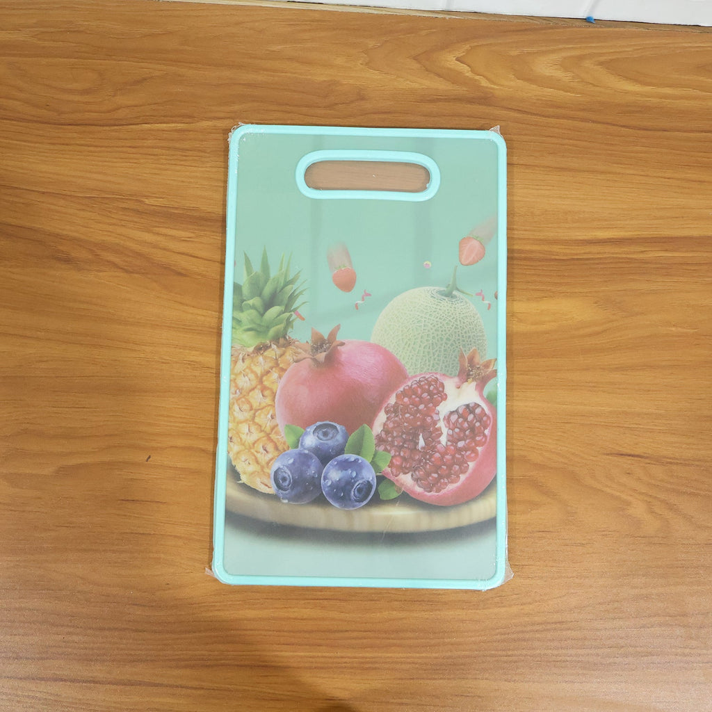 Green cutting board in kitchen setting