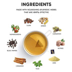 Green tea leaves and spices for herbal infusion