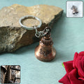 Bell shape mini metal keychain with decorative engraving