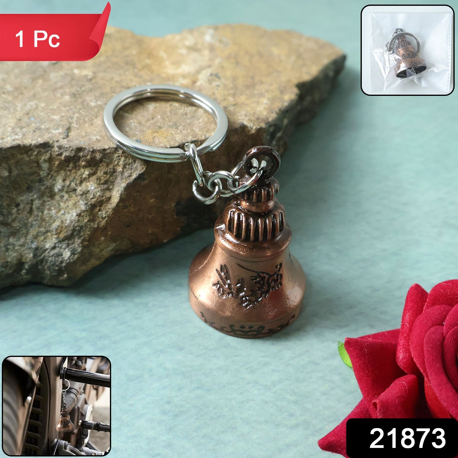 Small bell design metal key ring for keys