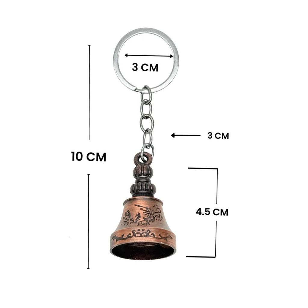 Compact metal bell shape keychain