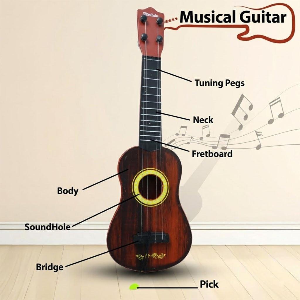 Wooden ukulele guitar toy suitable for beginner musical practice