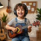 Kids wooden ukulele offering clear acoustic sound for learning