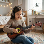 Classic wooden ukulele with smooth fretboard for comfortable play