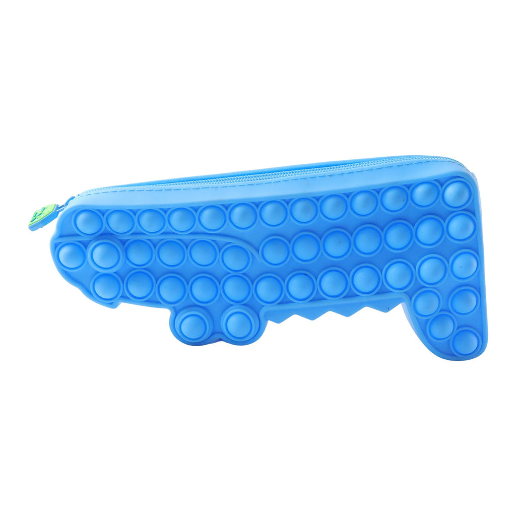 Zippered silicone stress-relief pencil storage pouch