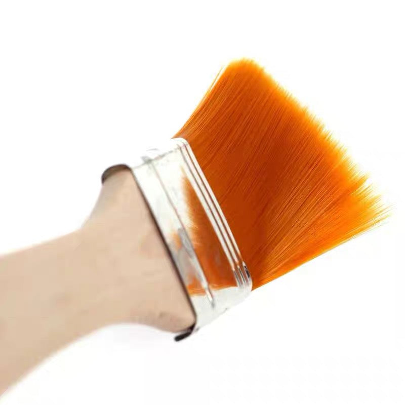 The full 12-piece Flat Paint Brush Set neatly arranged in a row, showcasing various sizes for artists.