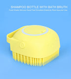 Silicone bath brush with a convenient hanging loop for quick air-drying.