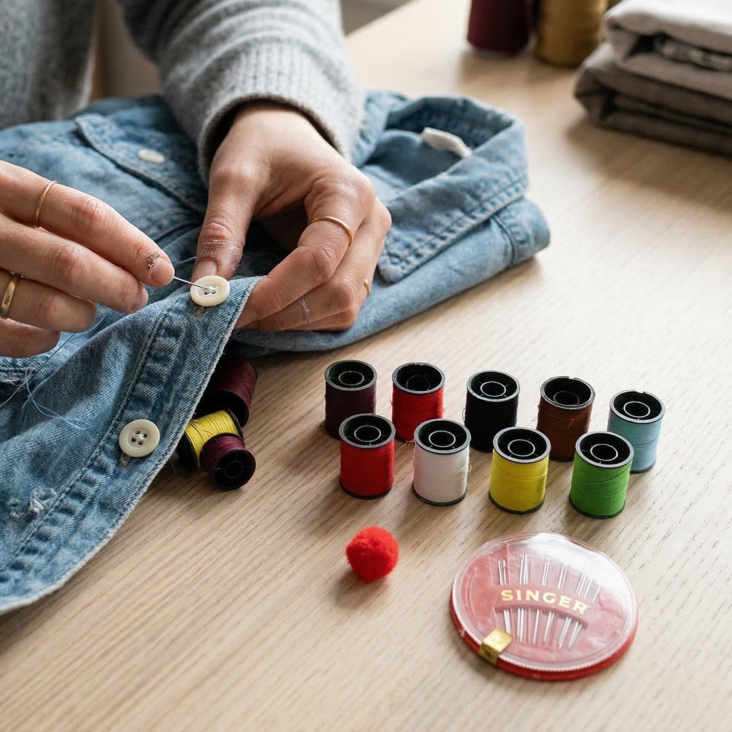 Mini sewing toolkit with basic sewing accessories