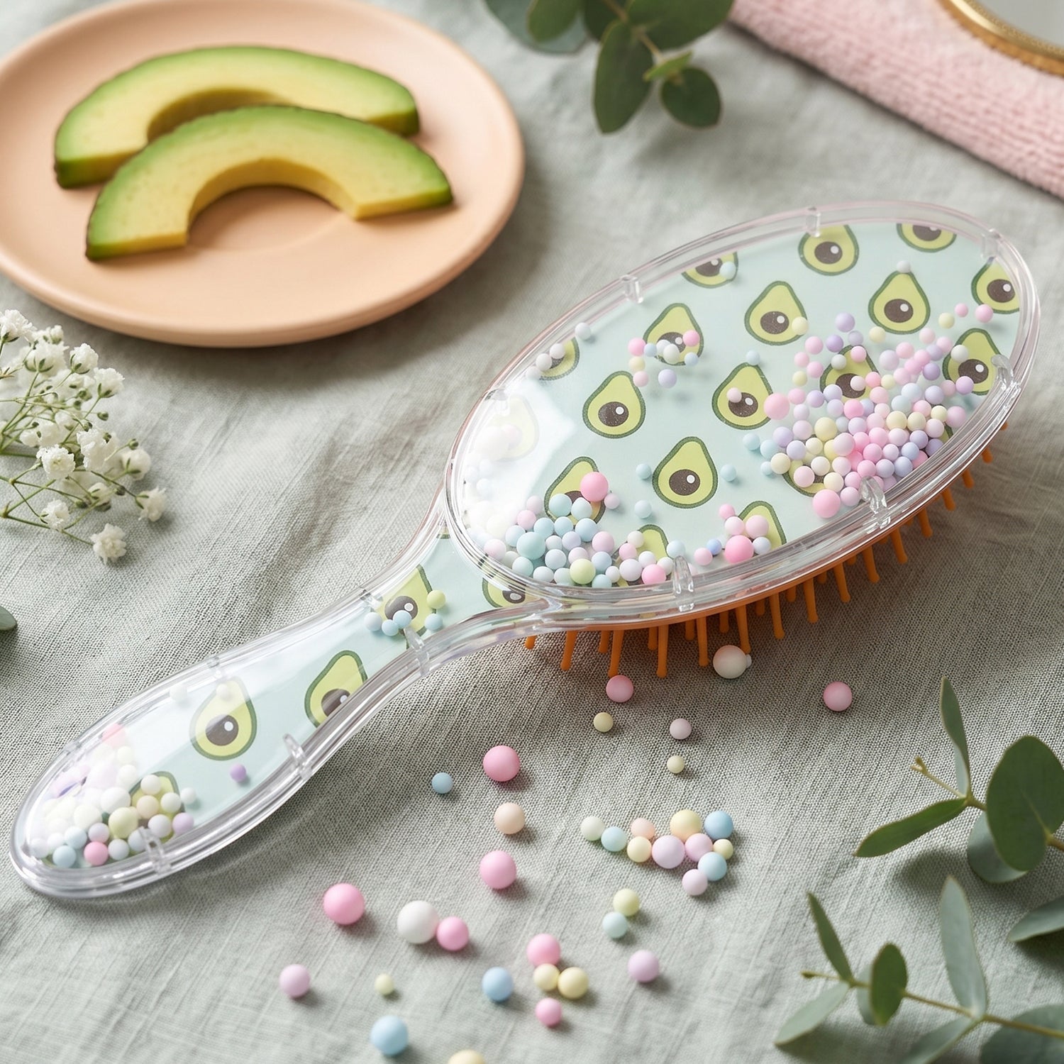 Compact Soft Cushion Hair Brush, ideal for both home and travel use.