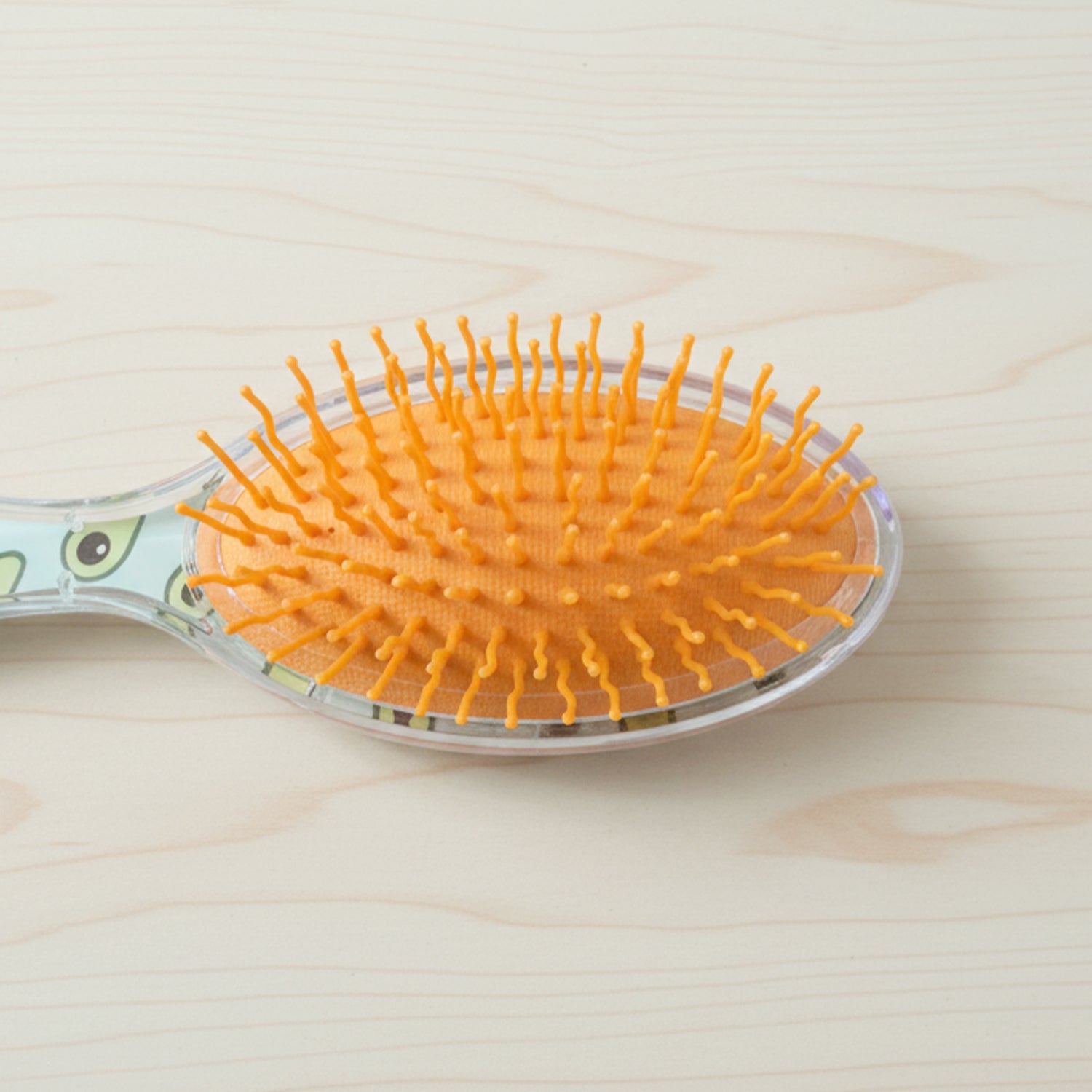 Detail of the flexible bristles on the Soft Cushion Hair Brush, designed to reduce hair breakage.