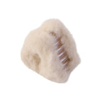Assorted colorful fluffy hair claw clips with plush coating