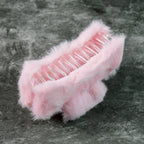 Fluffy faux fur hair claw clips set for stylish everyday looks