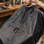 Waterproof barber cloth apron cape front view for hair cutting
