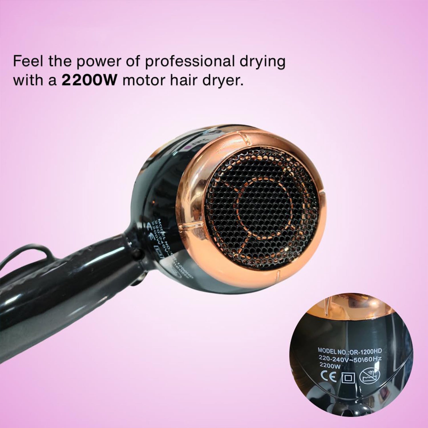 Orbit professional hair dryer with lightweight ergonomic design