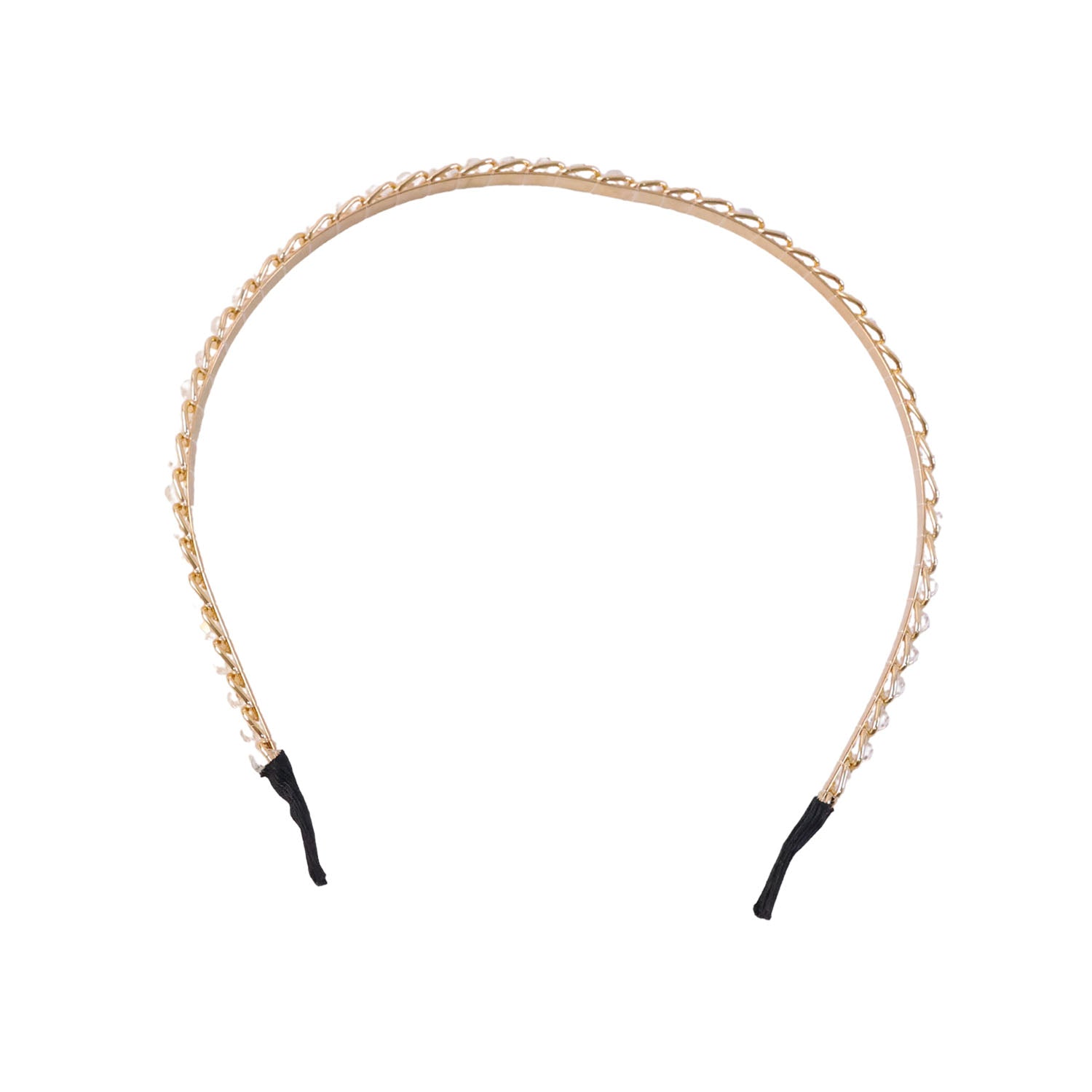 Decorative metal hair band studded with crystals