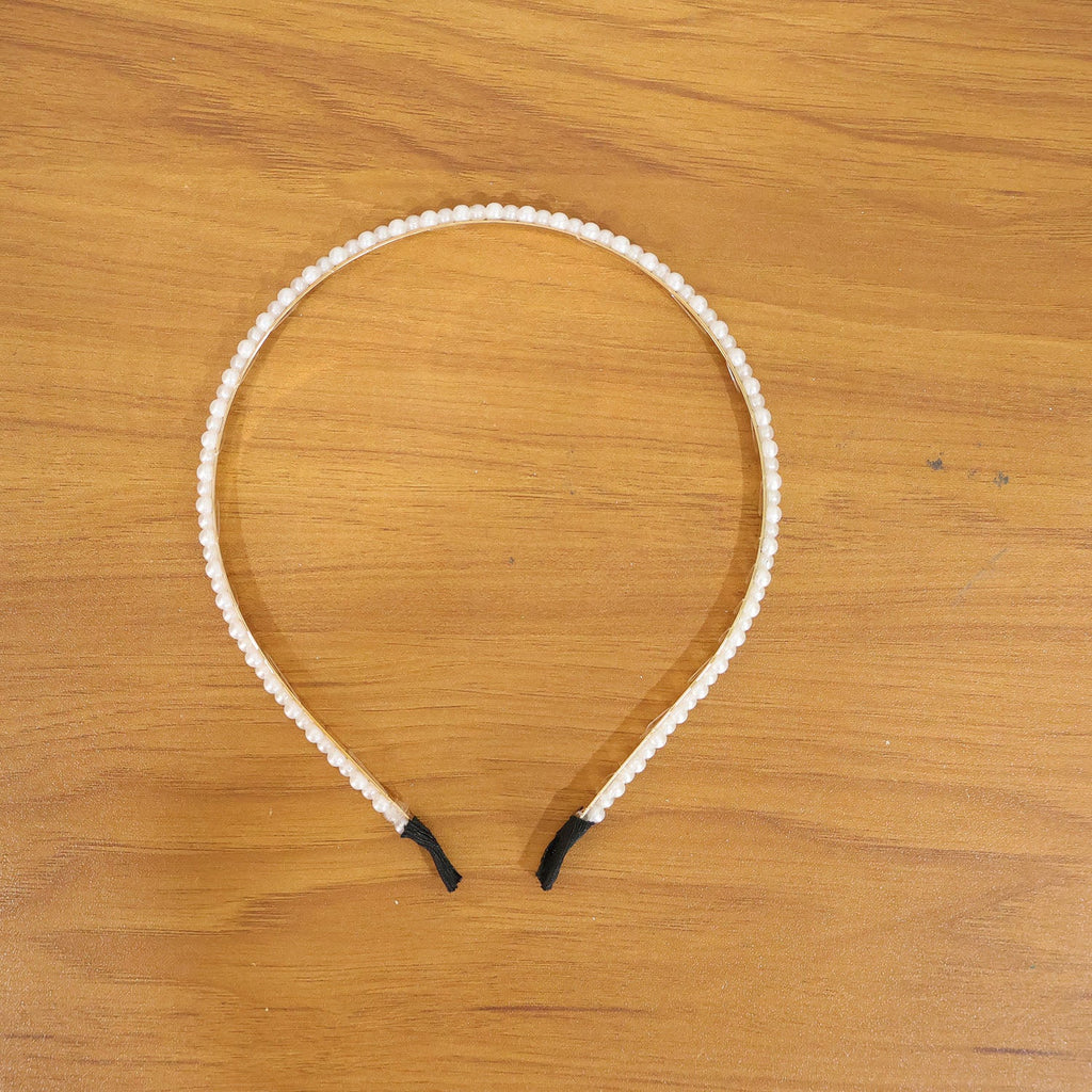 Fashion pearl embellished golden metal hair accessory