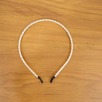 Fashion pearl embellished golden metal hair accessory