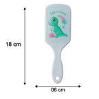 Size comparison of colorful kids hair brush