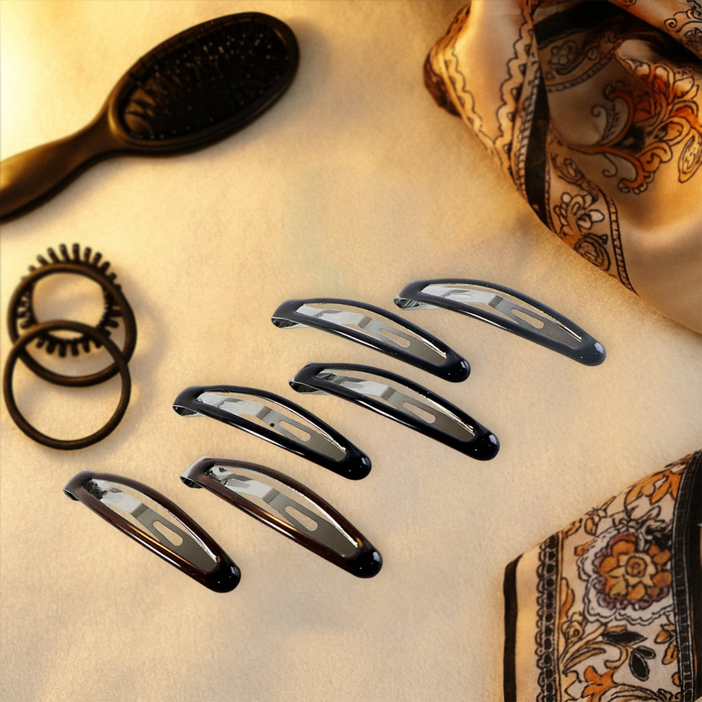 Non-slip metal snap hair clips gentle on hair and scalp