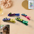 Decorative hair clip set with stylish text design for girls and women