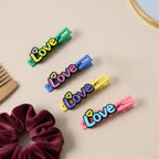 Barrette set with stylish text decorative hair clips