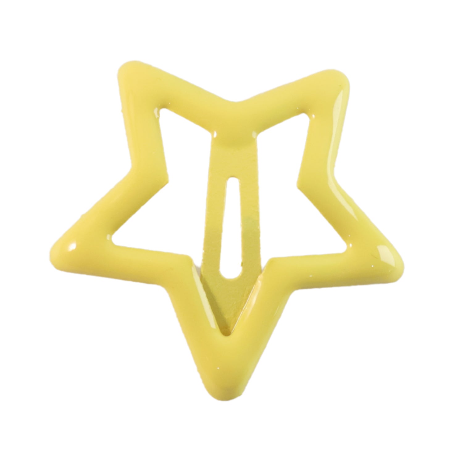 A single star-shaped hair clip securely holding a girl's fringe.