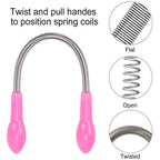 Woman holding Facial Hair Remover Spring Tool for precise hair removal