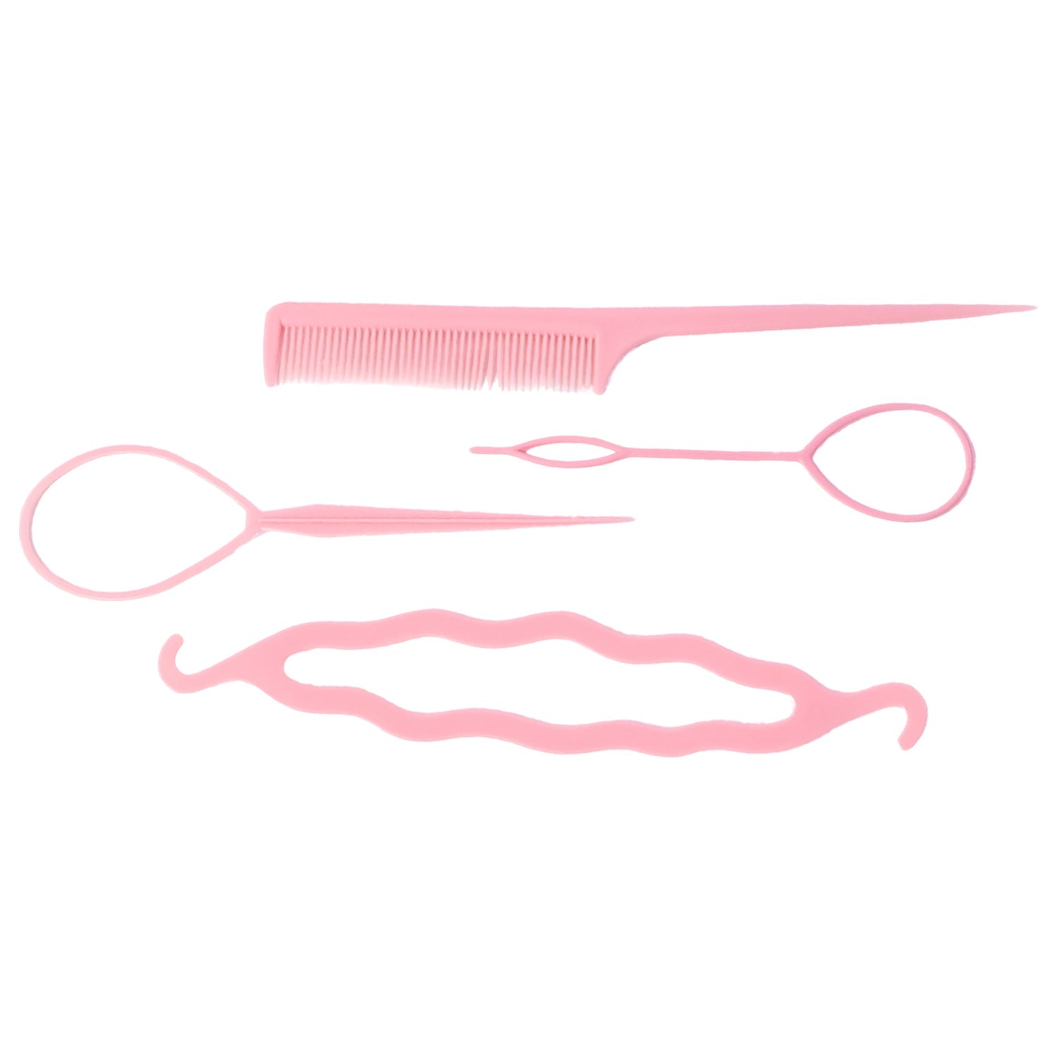 Close-up view of a hair loop braider tool from styling set