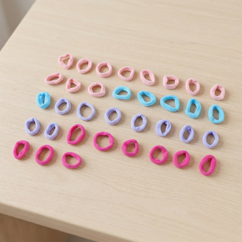 Multicolor elastic hair ties perfect for children's hairstyles