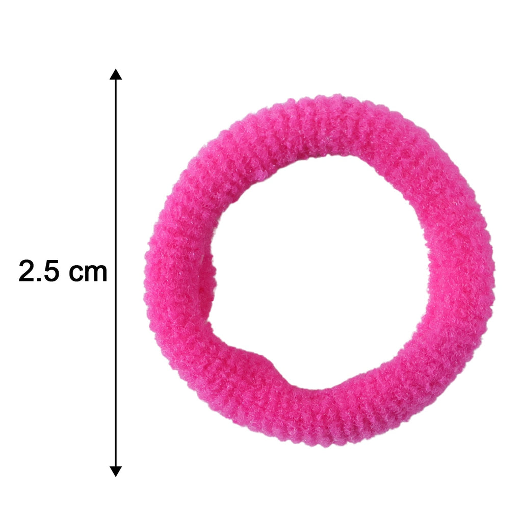Display of hair tie size options in vibrant colors
