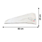 Size chart image for hair drying towel cap