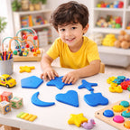 Kids puzzle toy showing vibrant geometric shapes