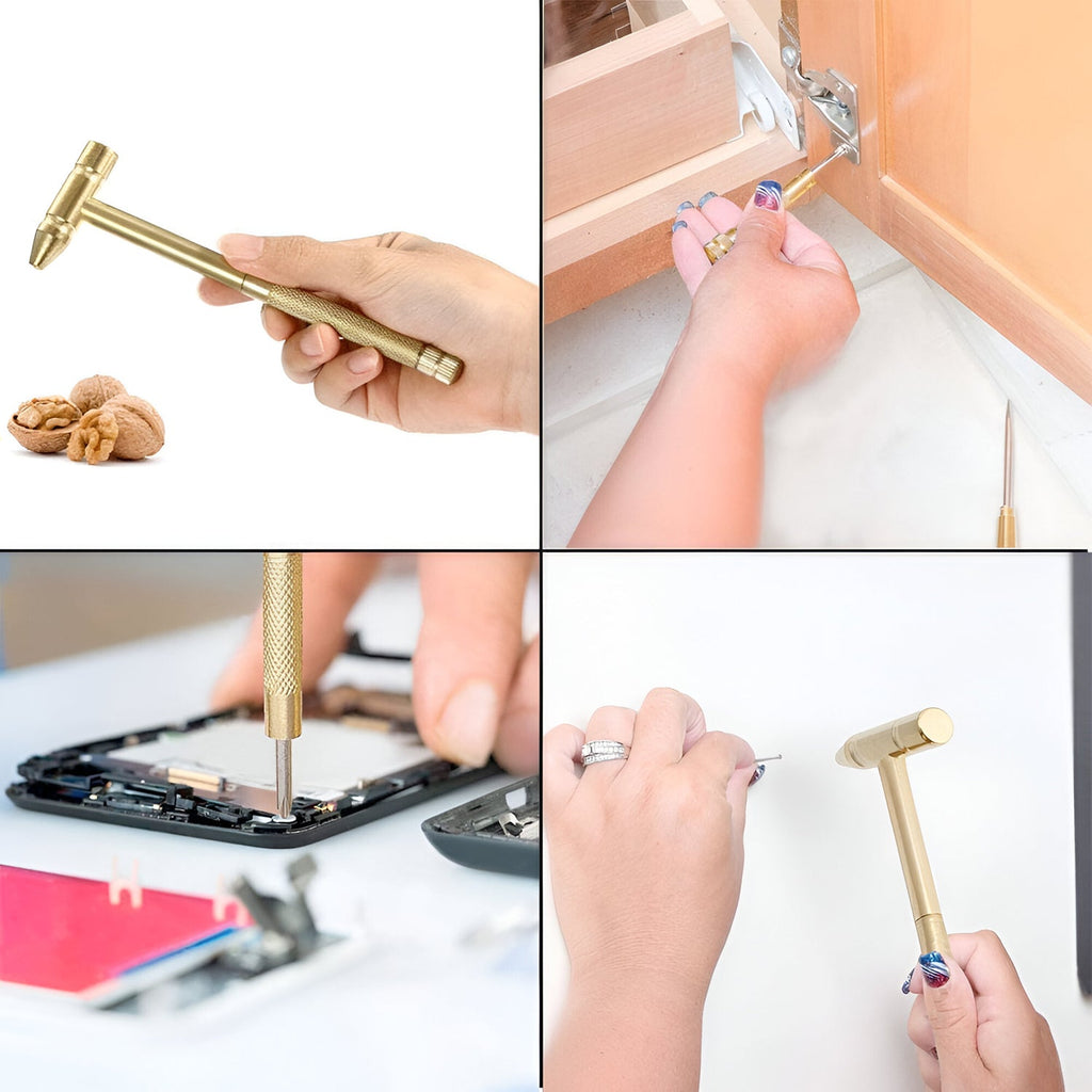 Compact tool kit with hammer and screwdriver functions for DIY and home use