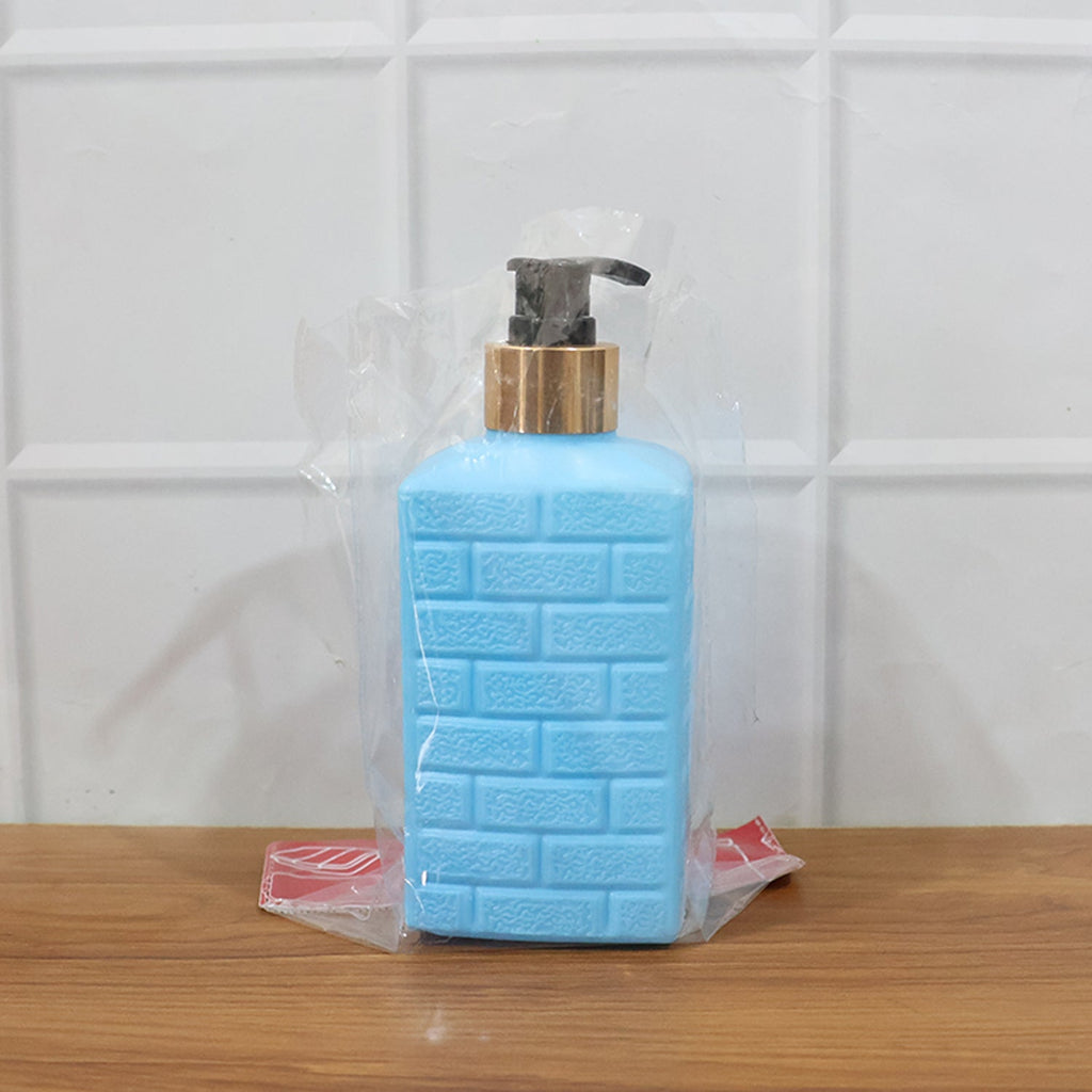Empty plastic soap dispenser pump bottle ready for refill
