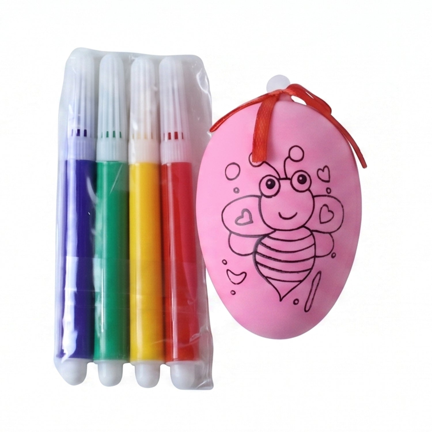 ChildrenÕs egg decorating activity with color pens