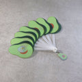 Foldable pocket fan fully opened showing compact blades and design