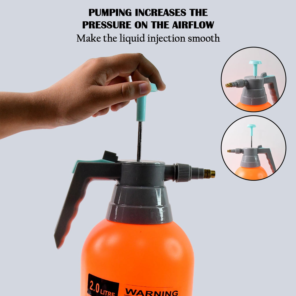 Two garden sprayers side-by-side for size comparison.