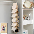 12-pocket hanging shoe organizer bag in bright mixed colors