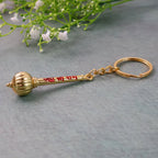 Metal Jai Shree Ram keychain showcasing intricate mace craftsmanship