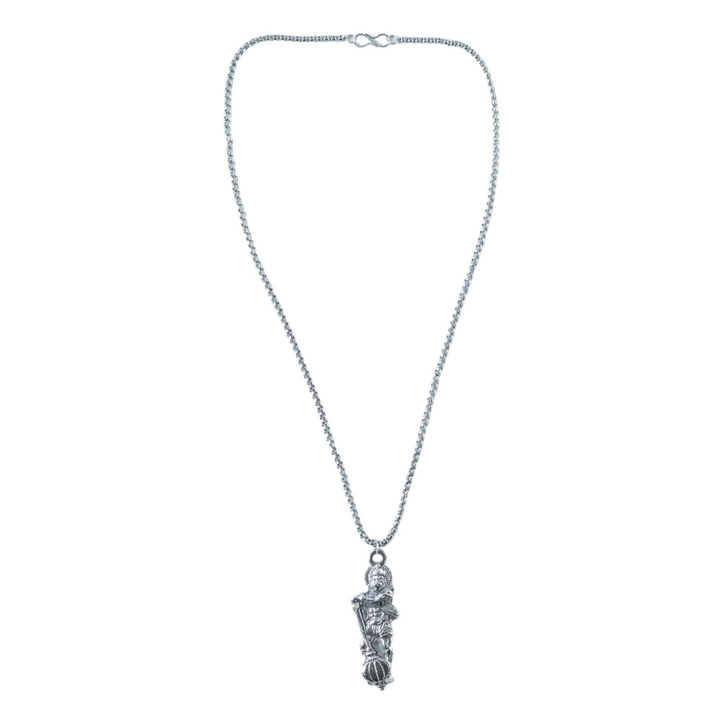 Hanuman Ji pendant elegantly displayed on a chain, ready to wear.