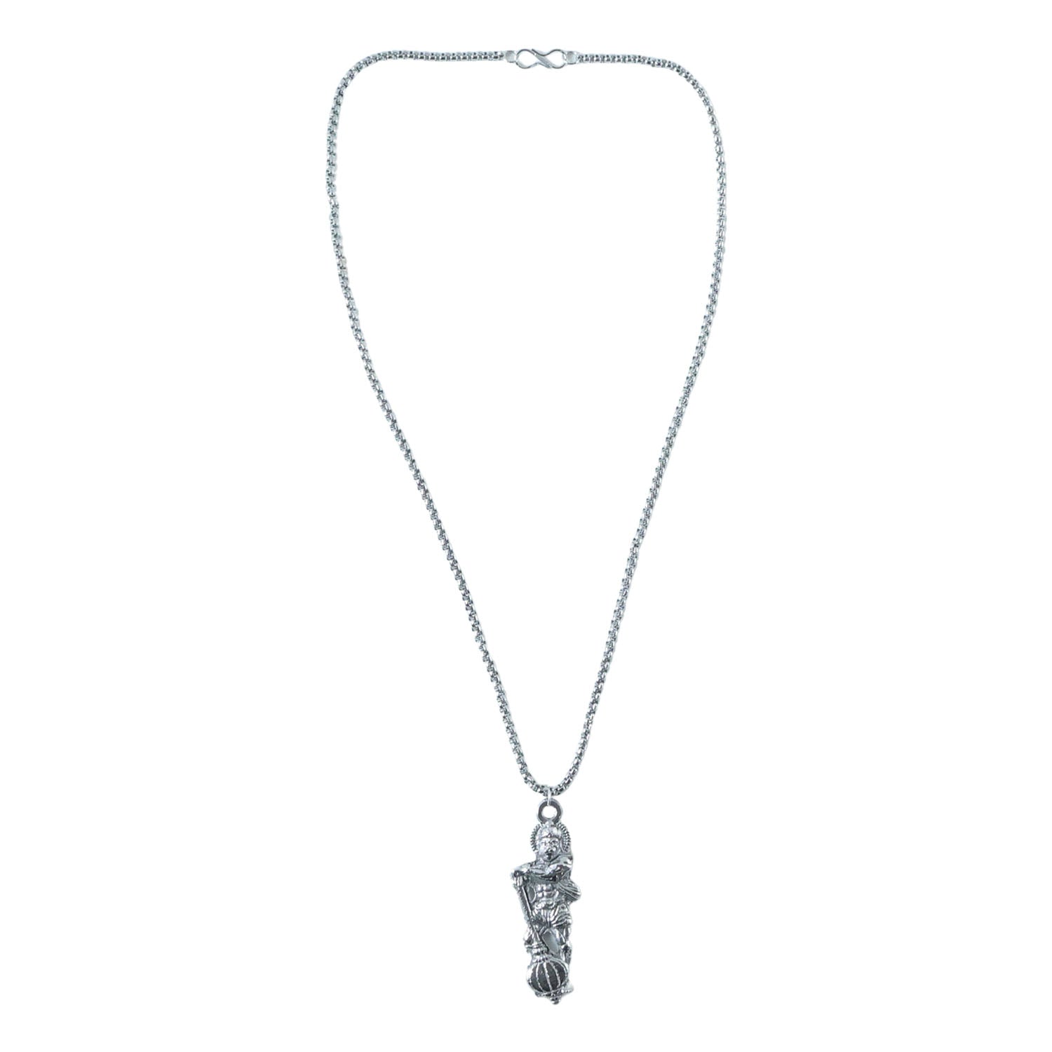 Hanuman Ji pendant elegantly displayed on a chain, ready to wear.
