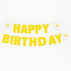 Birthday banner kit including string for easy assembly and hanging