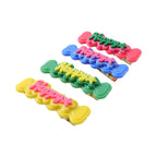 Bright snap hair clips with ‘Happy’ text perfect for playful girls’ hairstyles