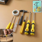 Compact 8 in 1 hand tool kit with screwdriver and hammer