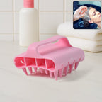 Soft silicone scalp massager shampoo brush with ergonomic handle for deep cleaning