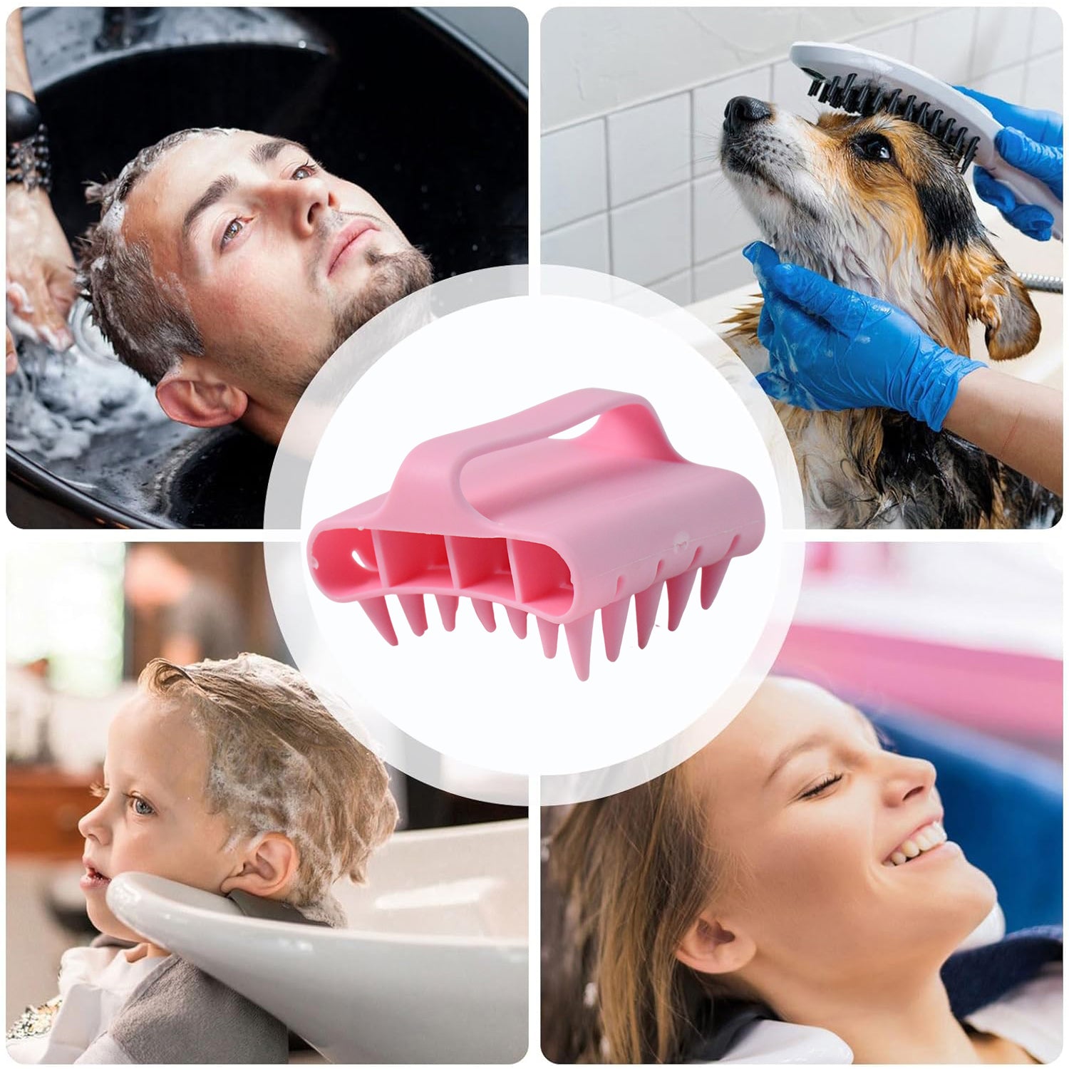 Lightweight silicone scalp scrubber brush designed for hair growth stimulation