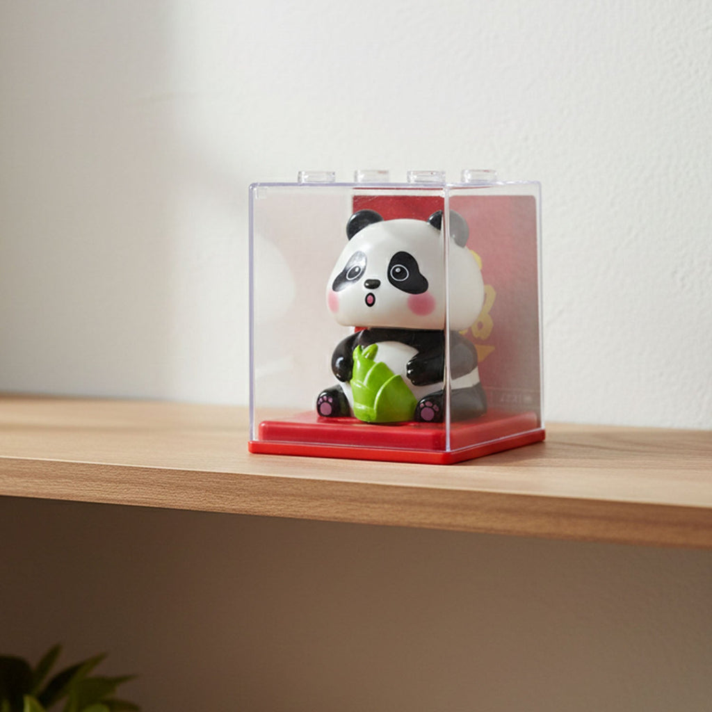 Eco friendly solar toy panda in protective display case
